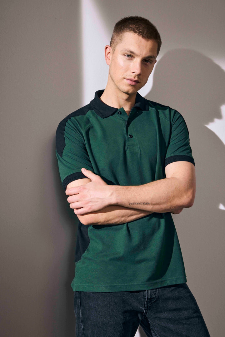 Polo PRO Wear | contrasto - Verde bottiglia