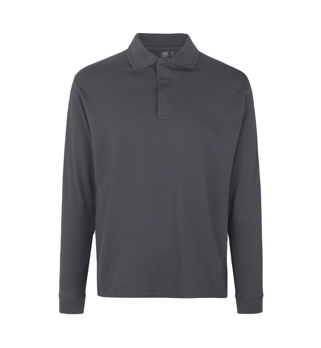 Polo PRO Wear manica lunga | bottoni a pressione - Grigio argento