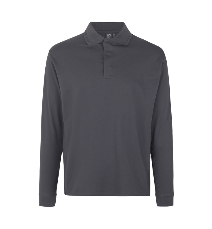 Polo PRO Wear manica lunga | bottoni a pressione - Grigio argento