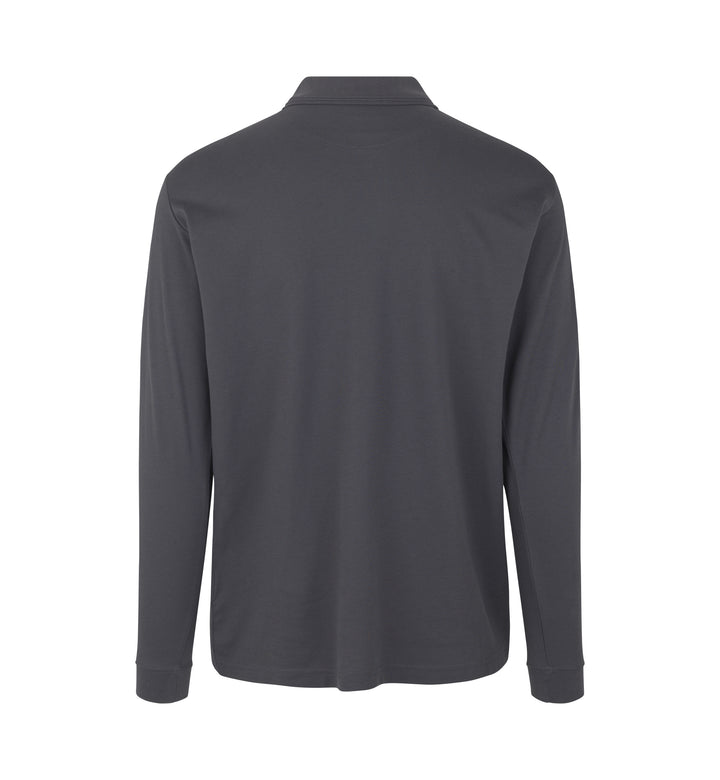 Polo PRO Wear manica lunga | bottoni a pressione - Grigio argento