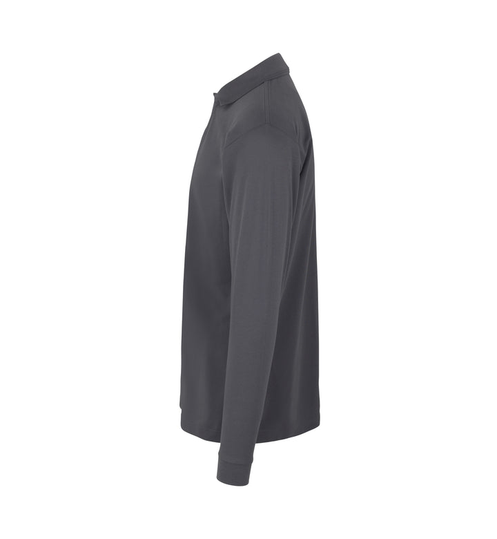 Polo PRO Wear manica lunga | bottoni a pressione - Grigio argento