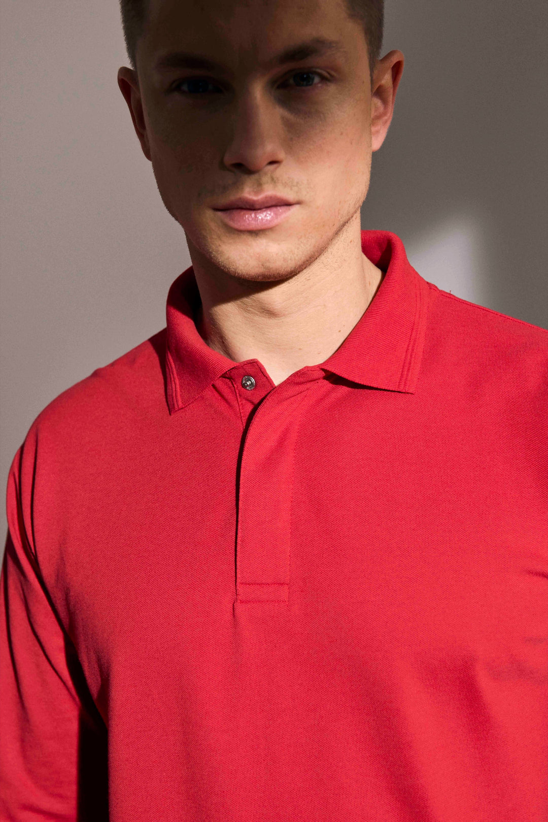 Polo PRO Wear manica lunga | bottoni a pressione - Rosso