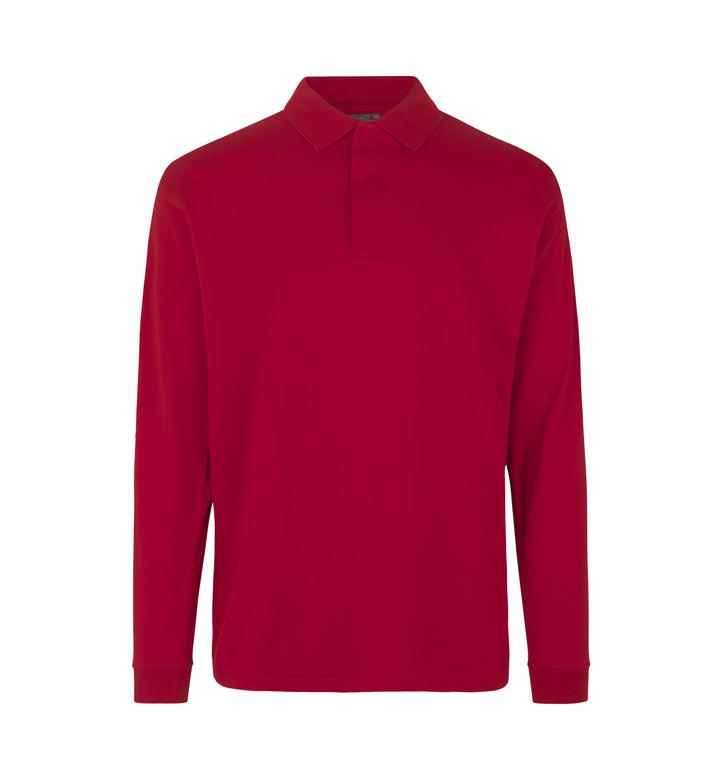 Polo PRO Wear manica lunga | bottoni a pressione - Rosso