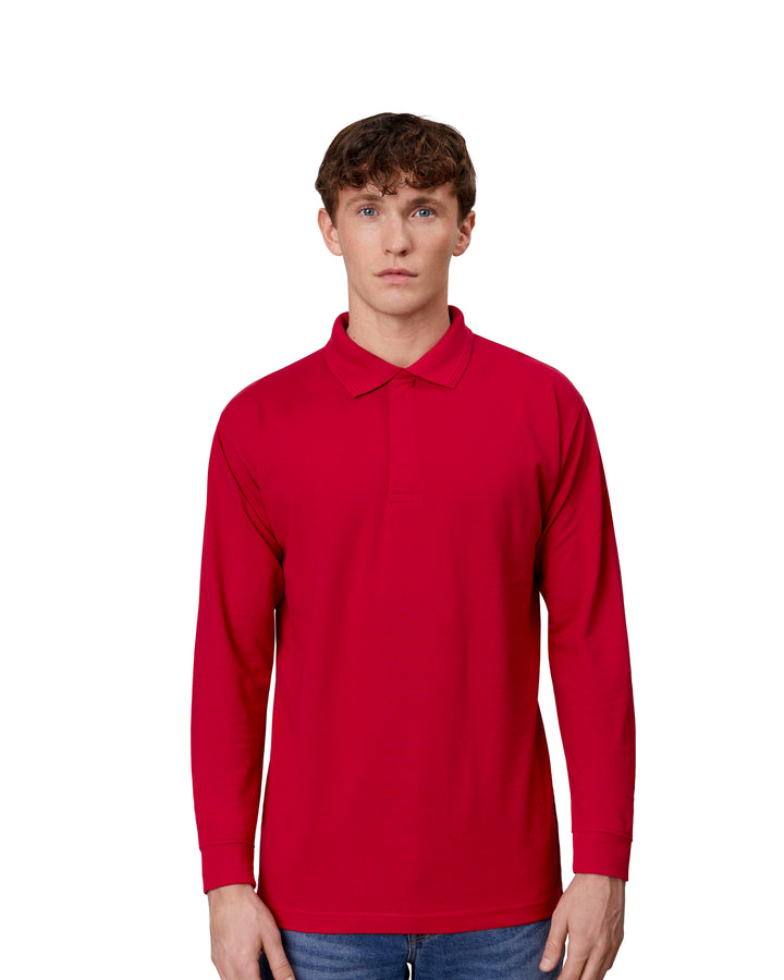 Polo PRO Wear manica lunga | bottoni a pressione - Rosso