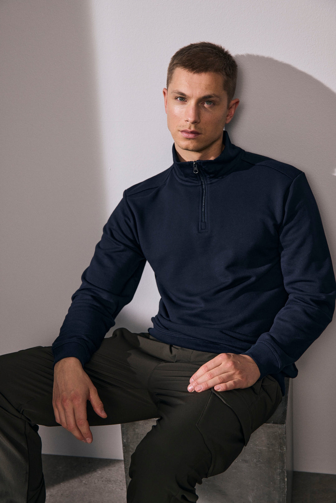Felpa PRO Wear CARE | zip ¼ - Blu navy