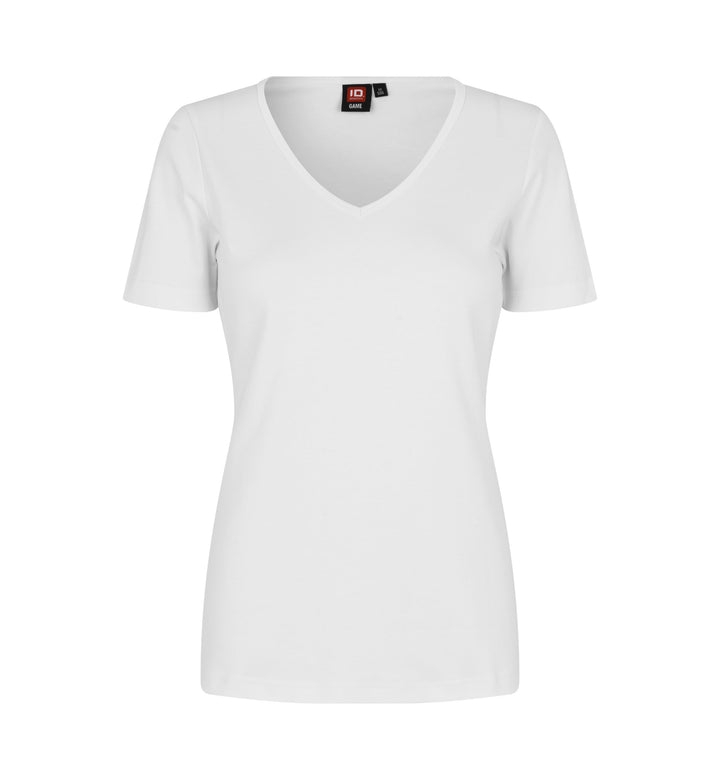 T-shirt interlock | scollo V | donna - Bianco