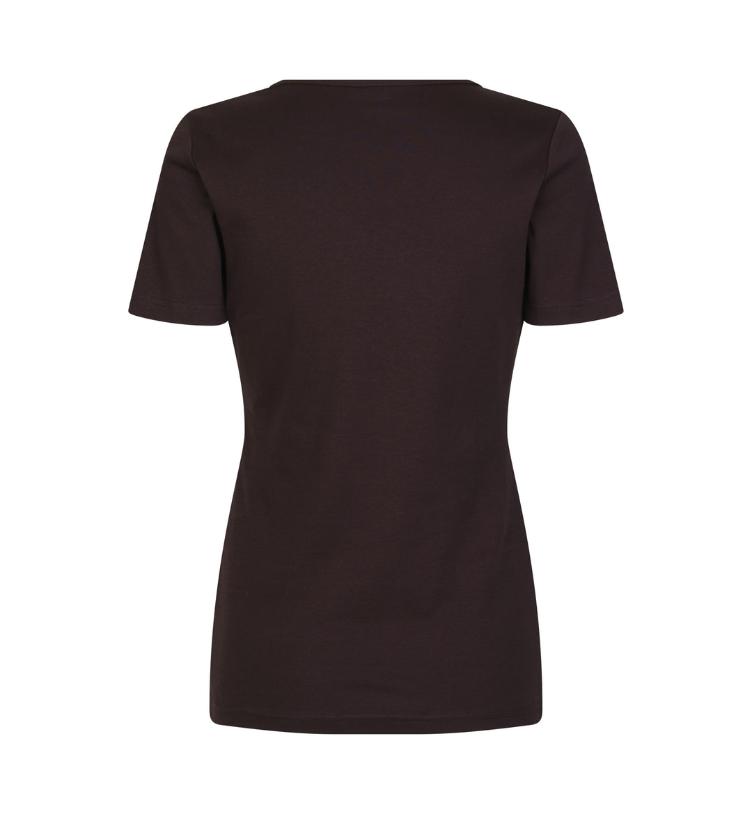 T-shirt interlock | scollo V | donna - Dark bordeaux