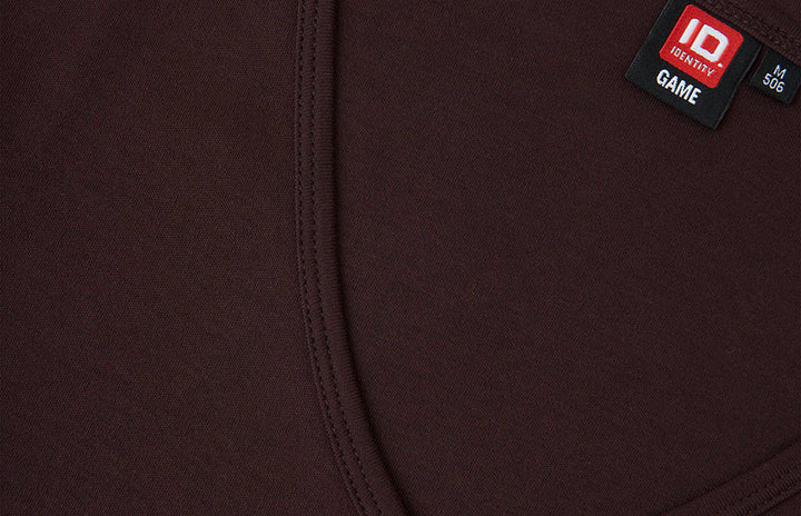 T-shirt interlock | scollo V | donna - Dark bordeaux