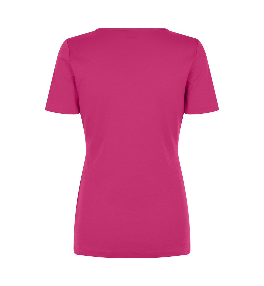 T-shirt interlock | scollo V | donna - Rosa