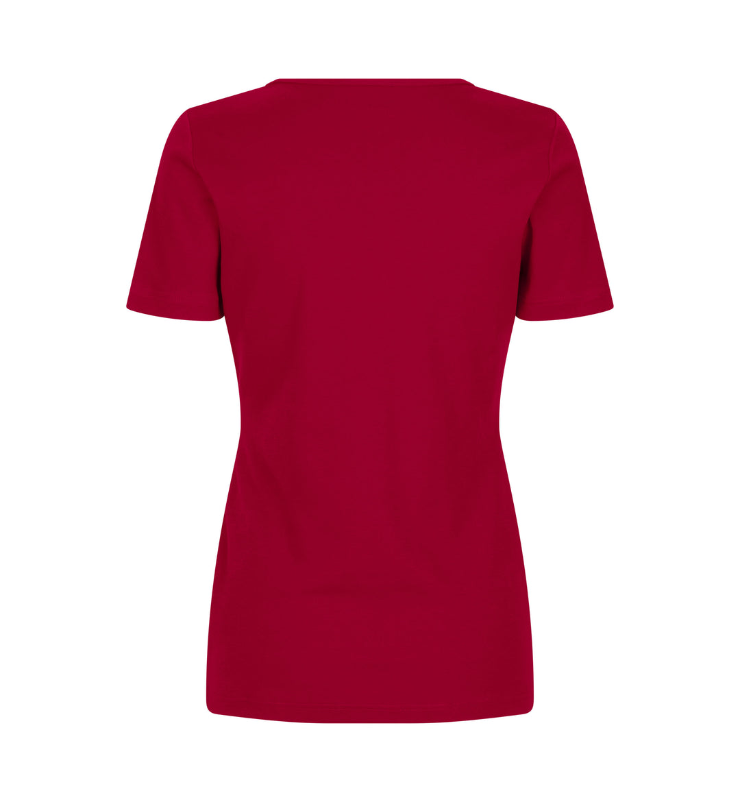 T-shirt interlock | scollo V | donna - Rosso