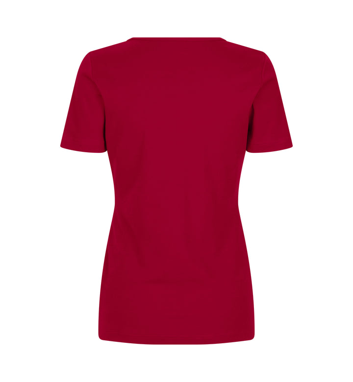 T-shirt interlock | scollo V | donna - Rosso