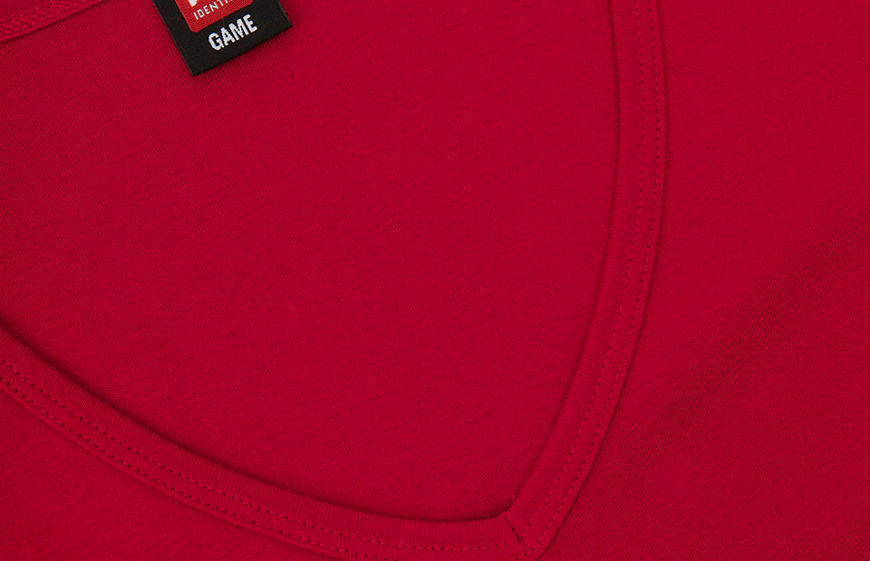 T-shirt interlock | scollo V | donna - Rosso