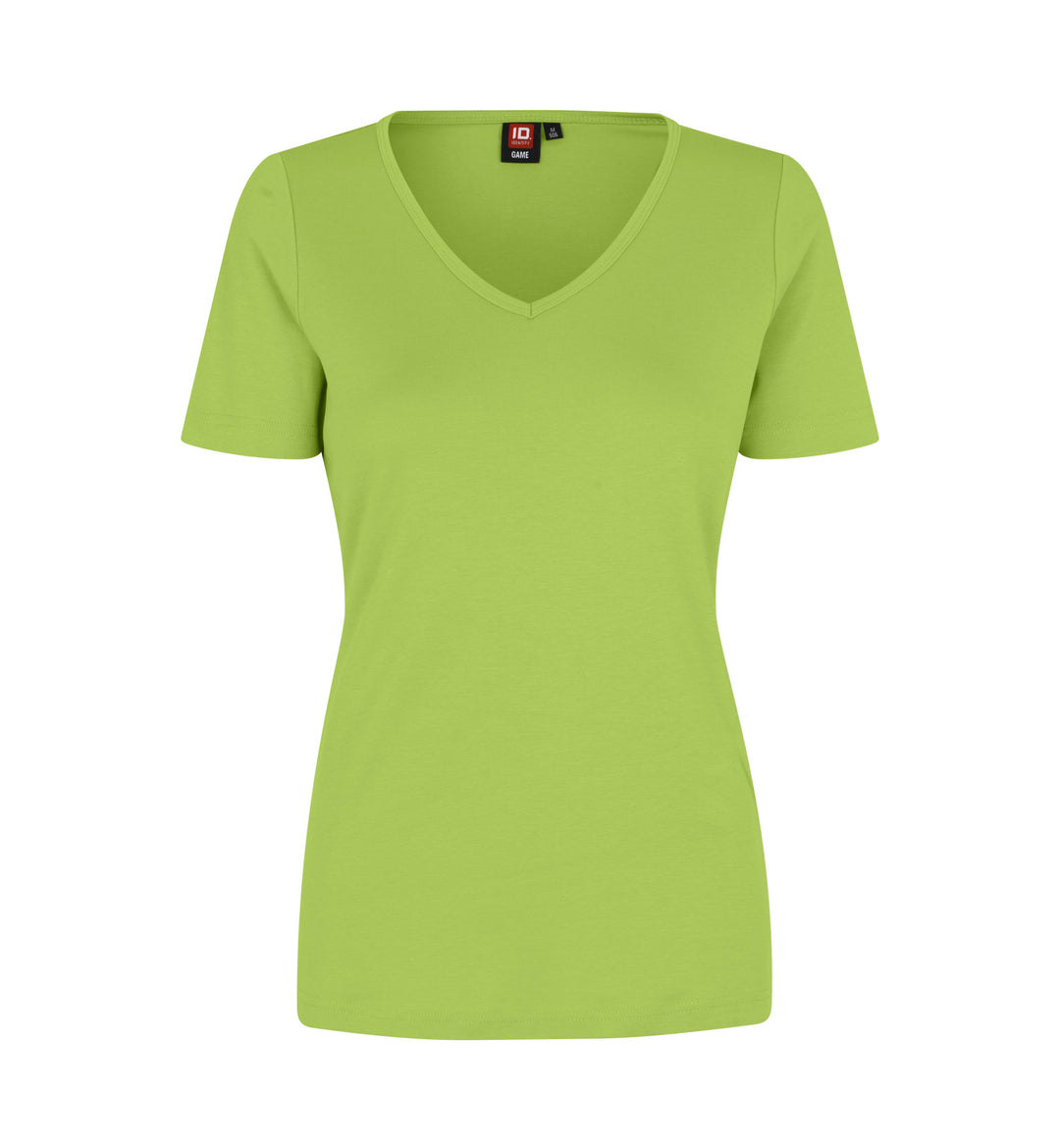 T-shirt interlock | scollo V | donna - Lime