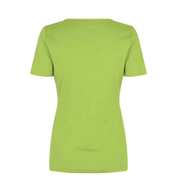 T-shirt interlock | scollo V | donna - Lime
