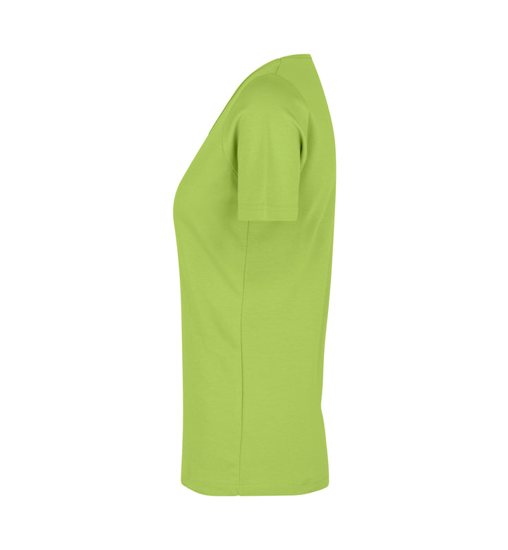 T-shirt interlock | scollo V | donna - Lime