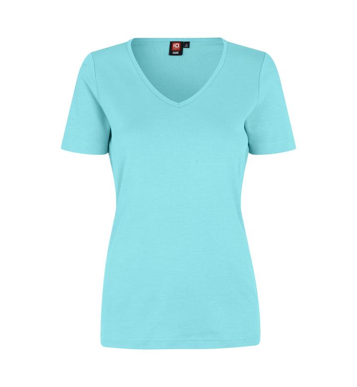 T-shirt interlock | scollo V | donna - Menta