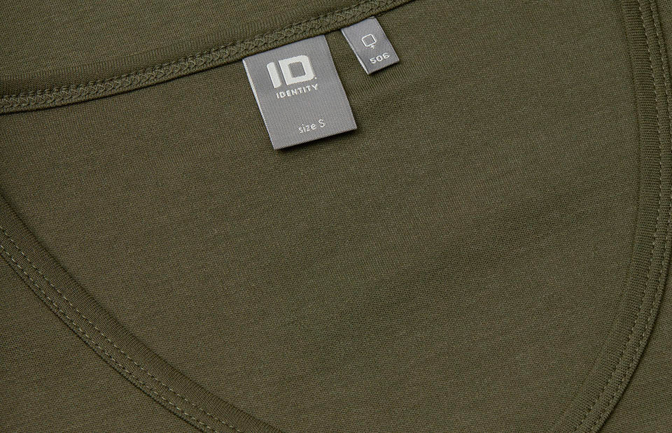T-shirt interlock | scollo V | donna - Oliva