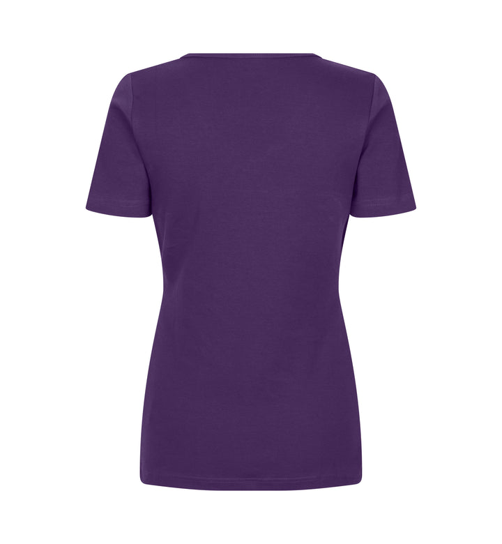 T-shirt interlock | scollo V | donna - Viola