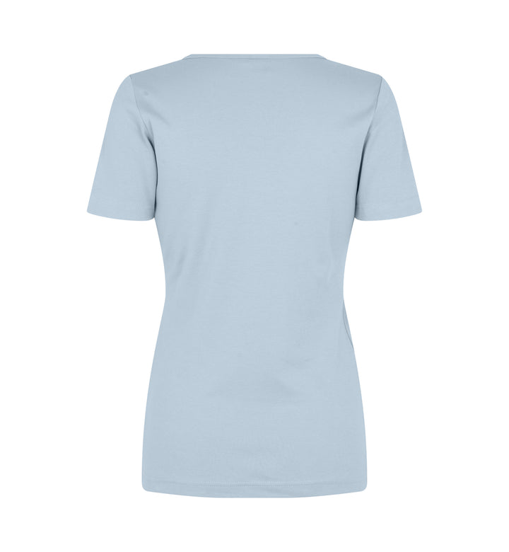 T-shirt interlock | scollo V | donna - Azzurro