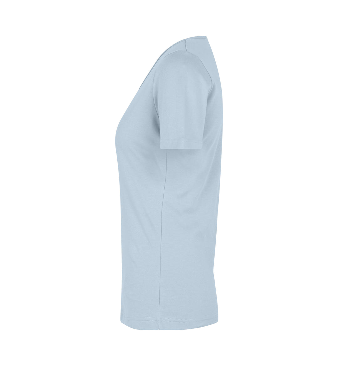 T-shirt interlock | scollo V | donna - Azzurro