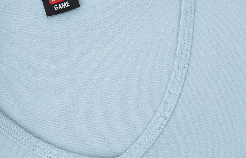T-shirt interlock | scollo V | donna - Azzurro
