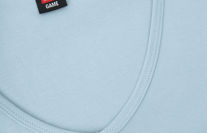 T-shirt interlock | scollo V | donna - Azzurro