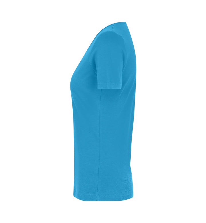 T-shirt interlock | scollo V | donna - Turchese
