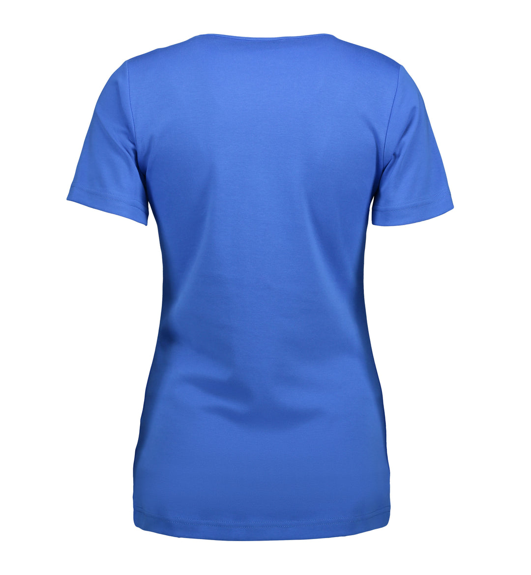 T-shirt interlock | scollo V | donna - Azure