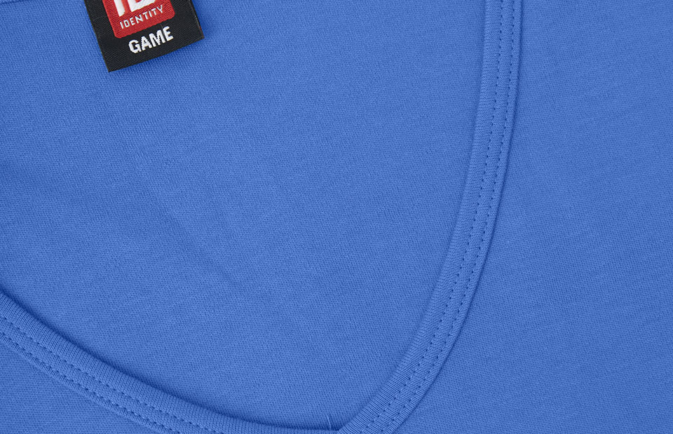 T-shirt interlock | scollo V | donna - Azure