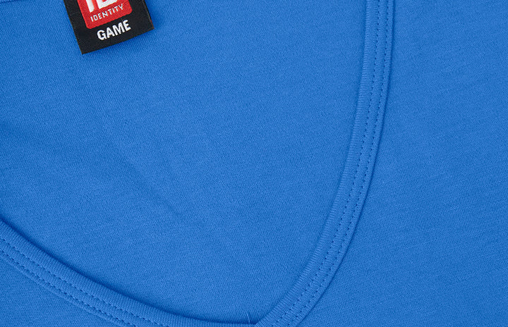 T-shirt interlock | scollo V | donna - Azure
