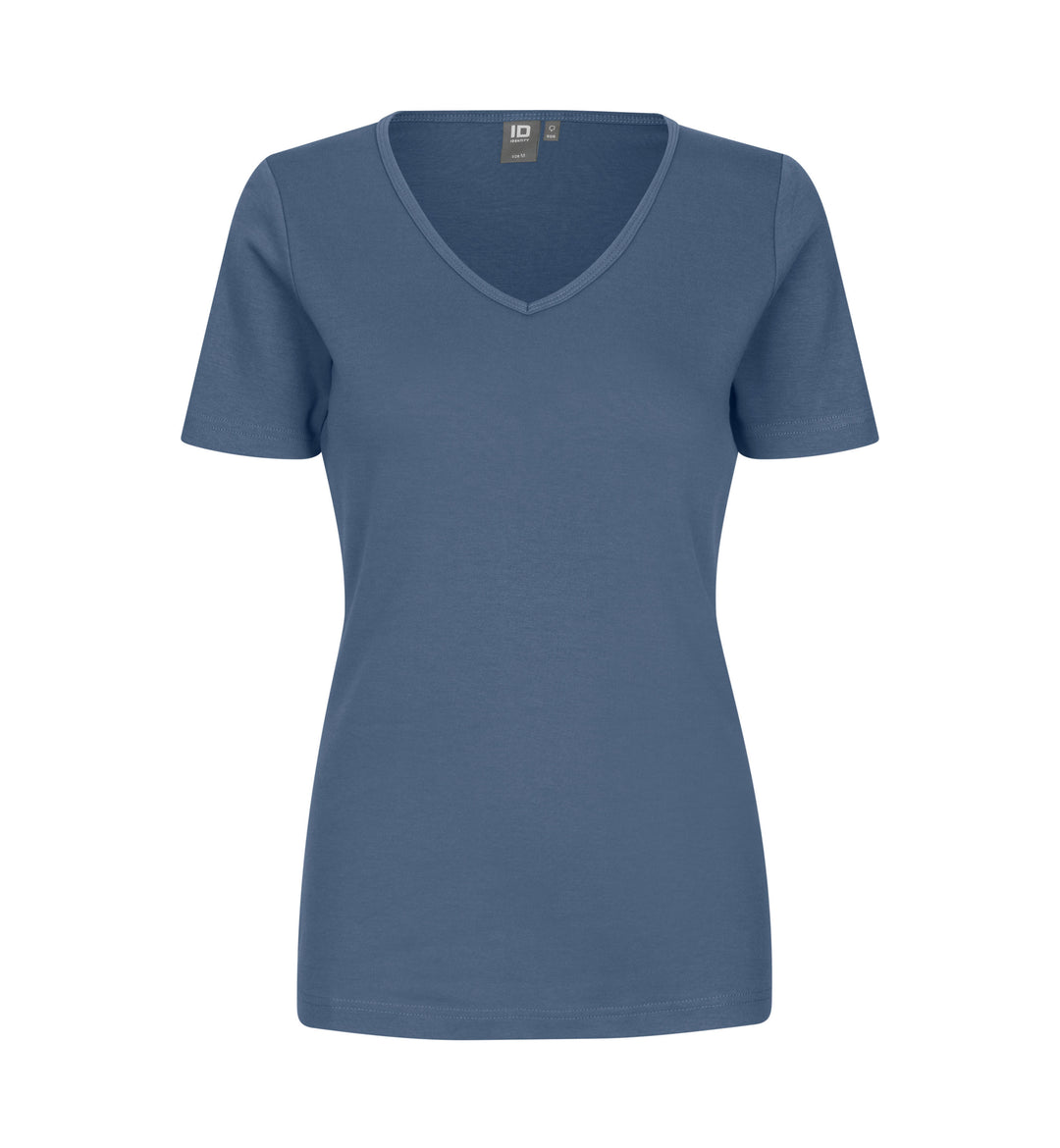 T-shirt interlock | scollo V | donna - Indaco