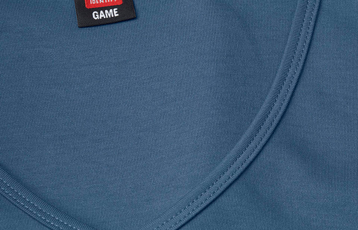 T-shirt interlock | scollo V | donna - Indaco