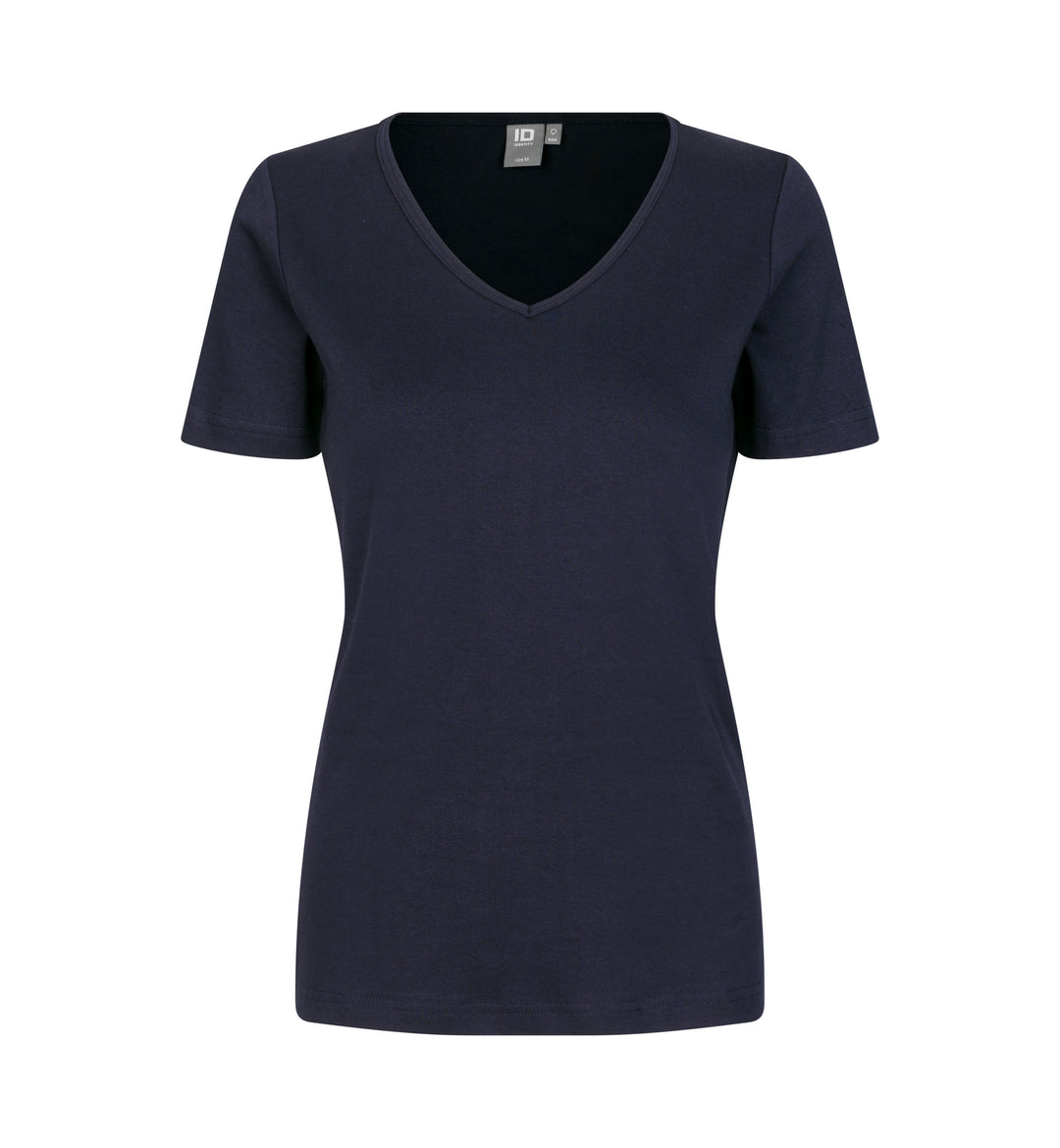 T-shirt interlock | scollo V | donna - Blu navy