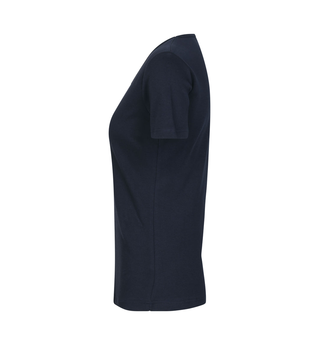 T-shirt interlock | scollo V | donna - Blu navy