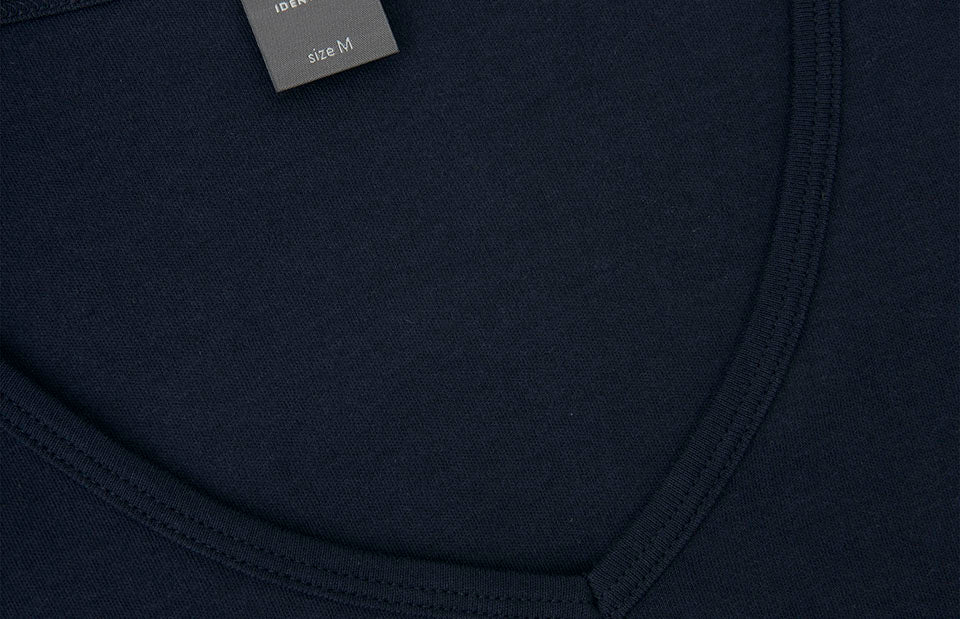 T-shirt interlock | scollo V | donna - Blu navy