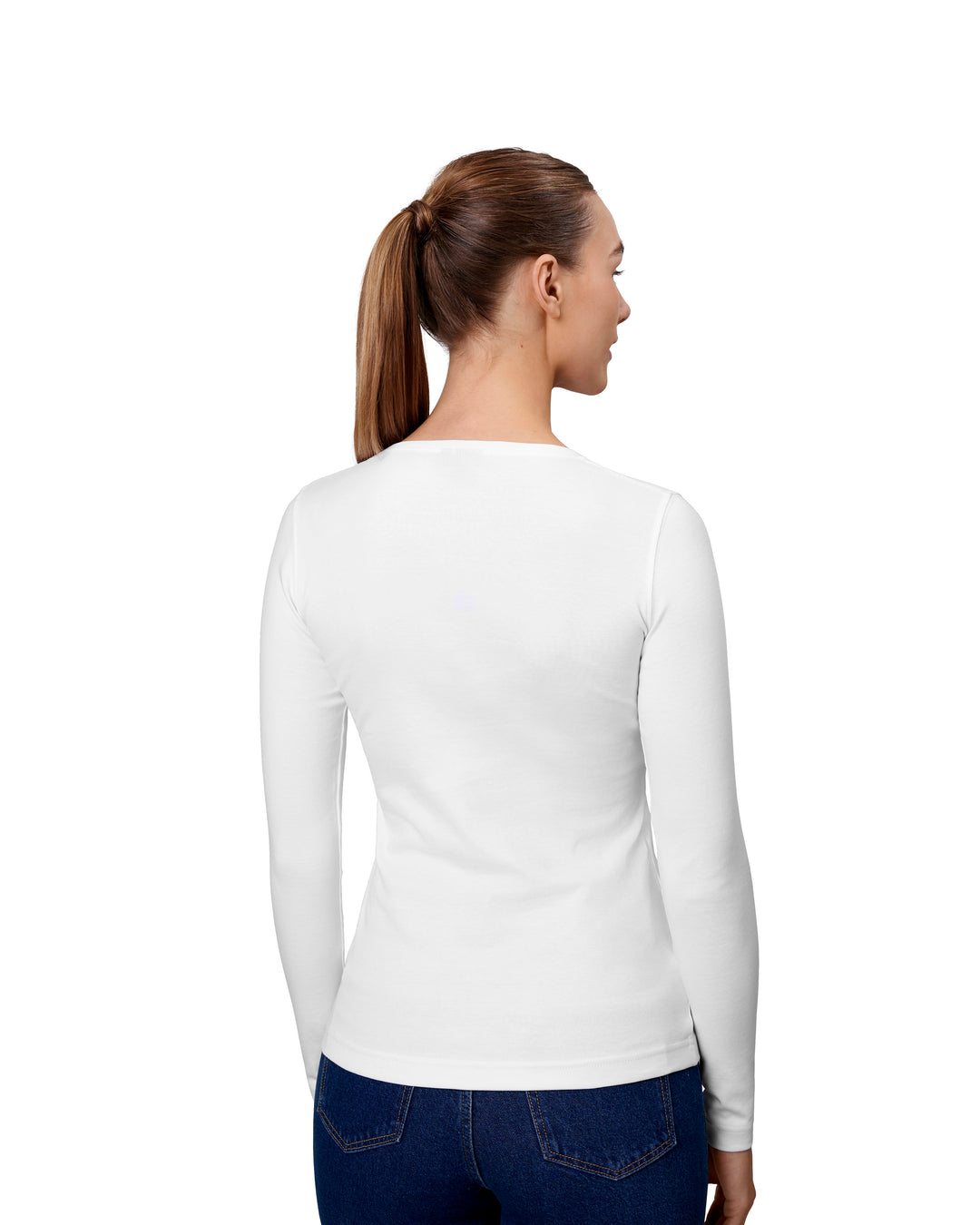 T-shirt interlock | manica lunga | donna - Bianco