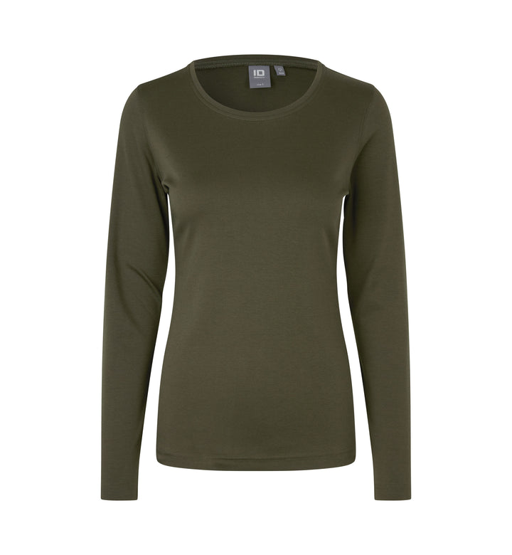 T-shirt interlock | manica lunga | donna - Oliva