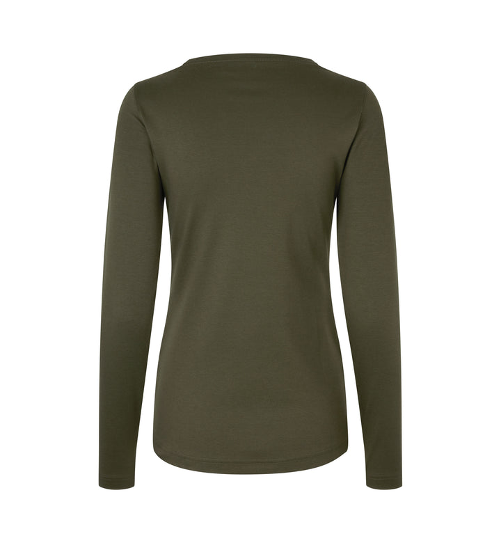 T-shirt interlock | manica lunga | donna - Oliva