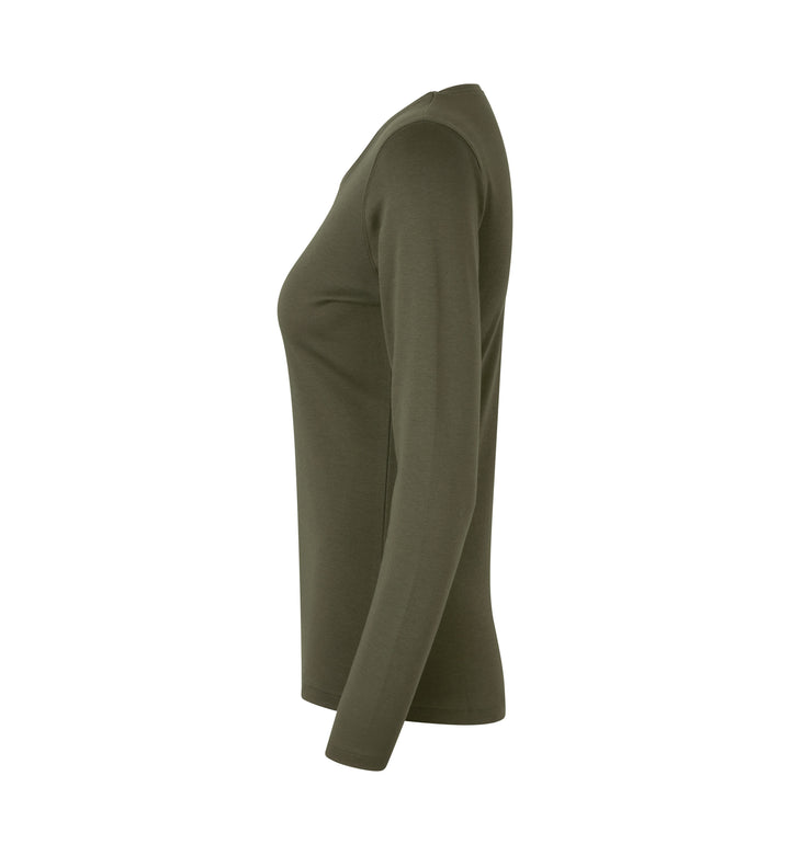 T-shirt interlock | manica lunga | donna - Oliva