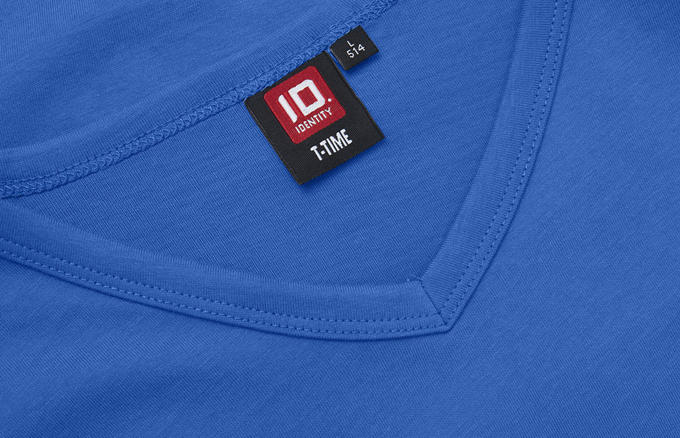 T-shirt T-TIME® | scollo V - Azure