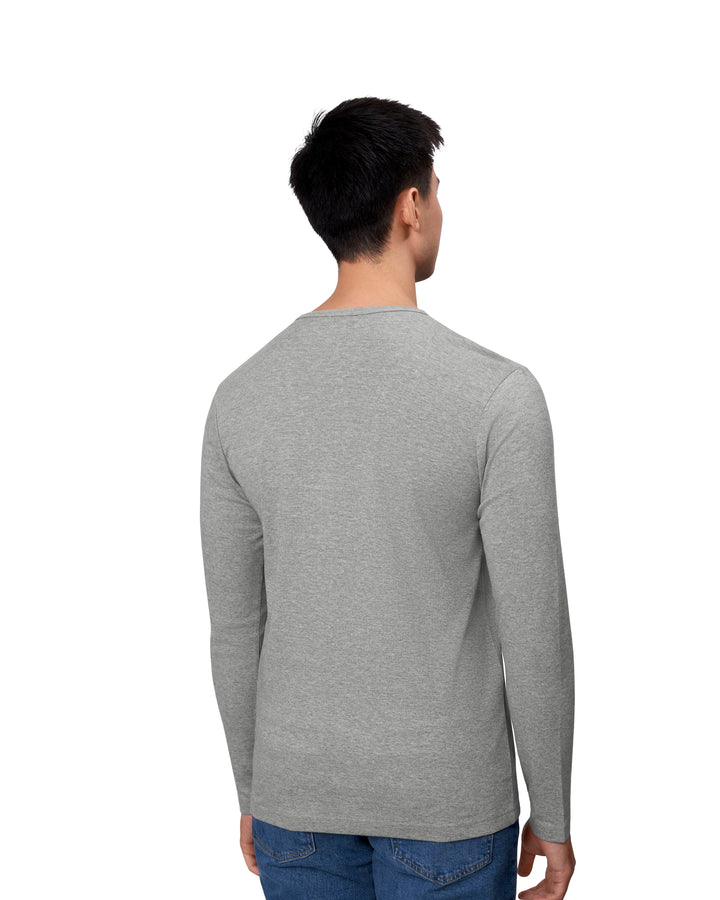 T-shirt interlock | manica lunga - Grigio mélange
