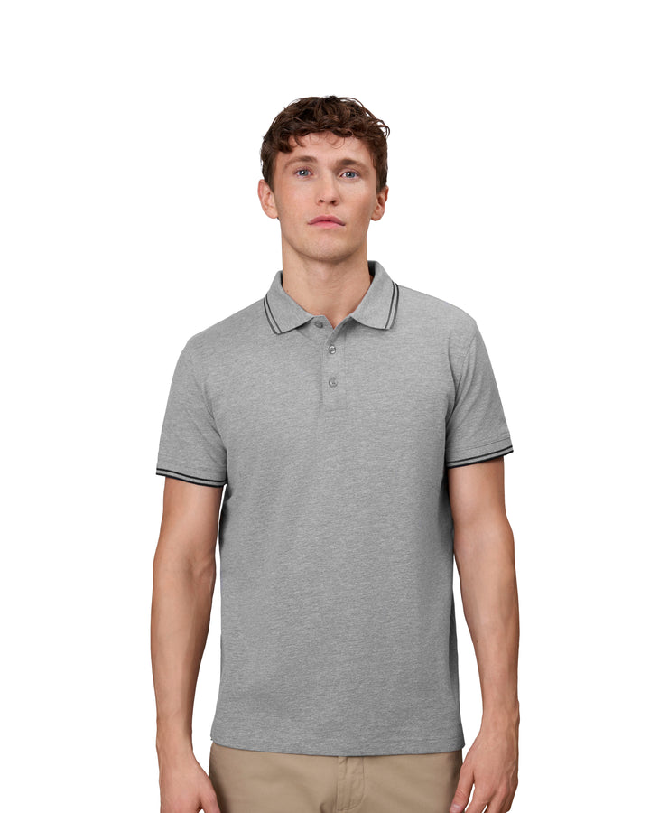 Polo contrasto | stretch - Grigio mélange