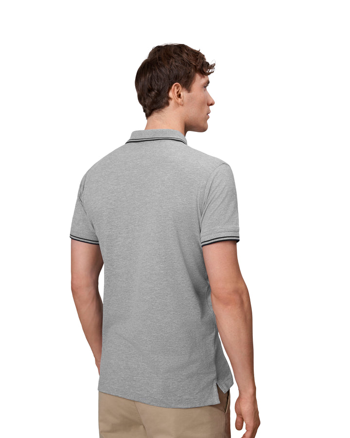 Polo contrasto | stretch - Grigio mélange
