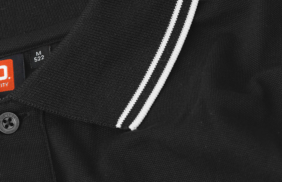 Polo contrasto | stretch - Nero