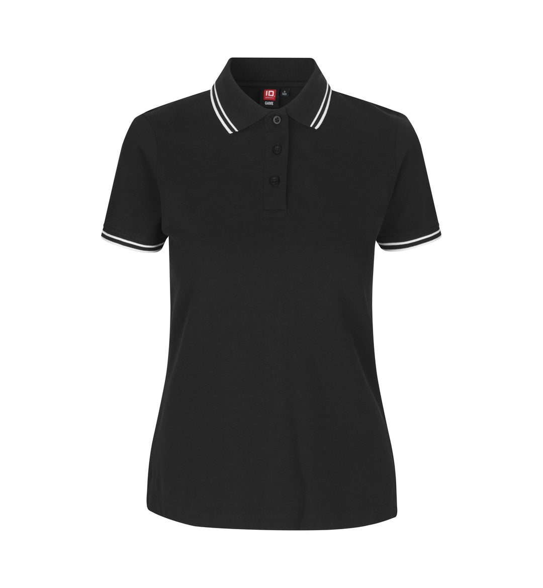 Polo contrasto | stretch | donna - Nero