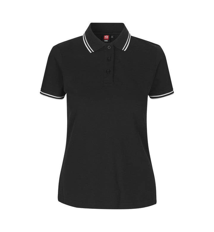 Polo contrasto | stretch | donna - Nero