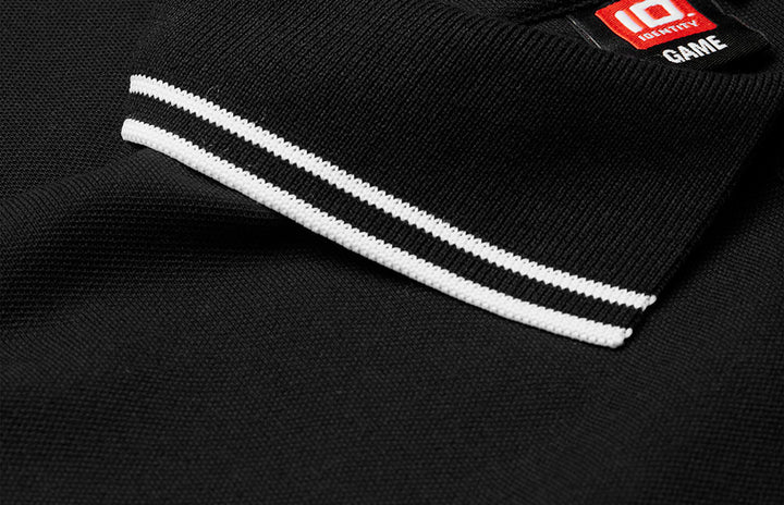 Polo contrasto | stretch | donna - Nero