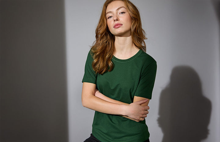 T-shirt lyocell | donna - Verde bottiglia