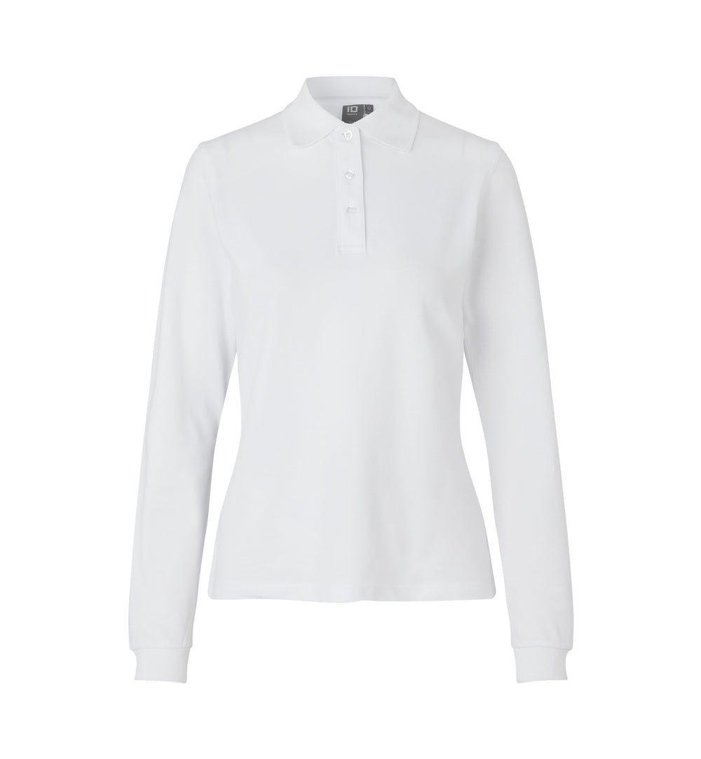 Polo manica lunga | stretch | donna - Bianco
