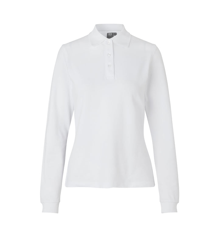 Polo manica lunga | stretch | donna - Bianco